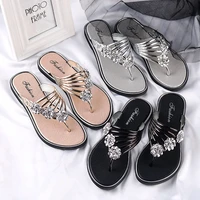 2022 summer casual style jelly shoes women sandals flat crystal slippers fashion holiday beach woman shoes flip flops size 36 40