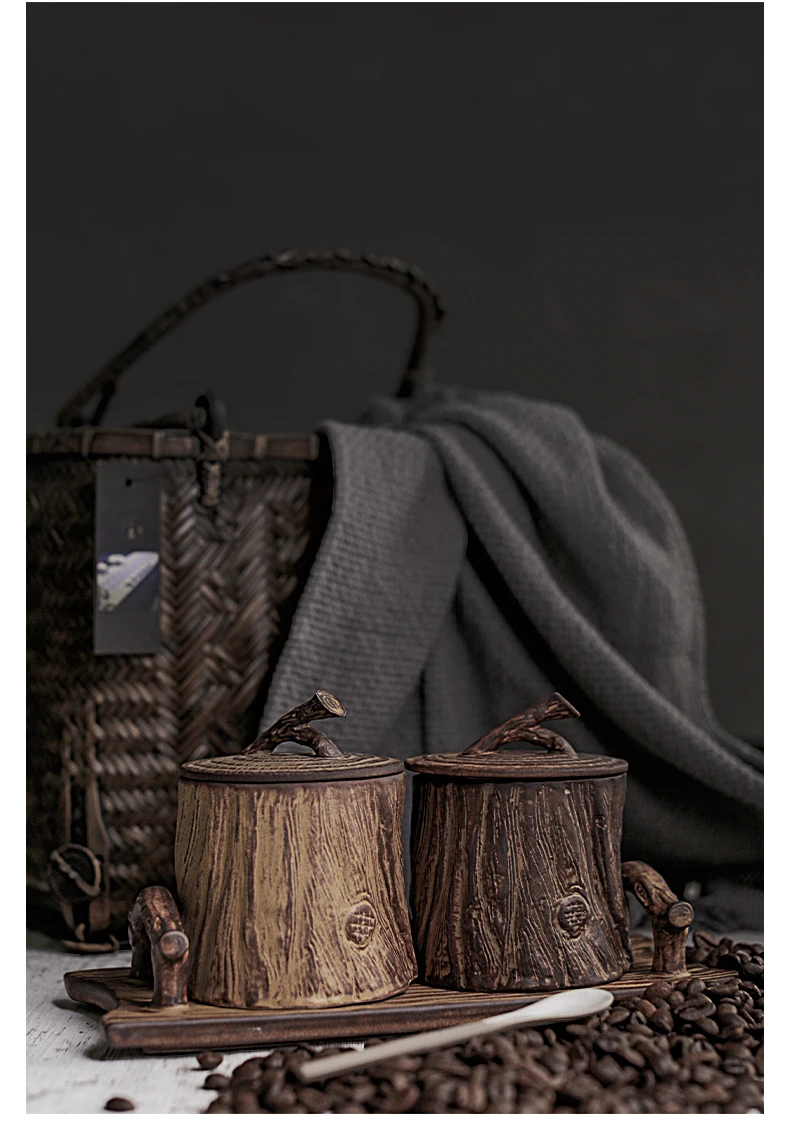 Чашка кофейная ручной работы из грубой керамики с ручкой креативный кувшин для