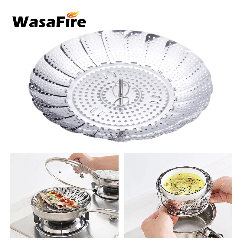 

Stainless Steel Dish Steaming Tray Multi-Function Changeable Fruit Tray Retractable Folding Magic Steamer Tray Steaming Rack