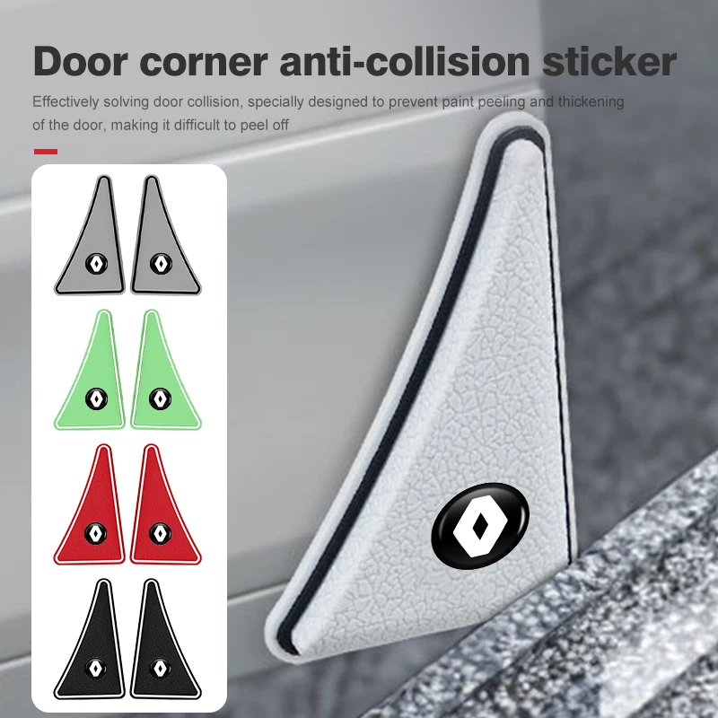 2 шт. универсальные угловые наклейки на дверь автомобиля противоударные для Renaul