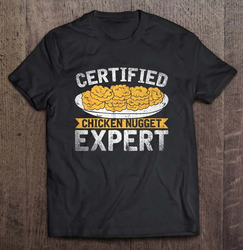 

Сертифицированный куриный Nugget Expert, забавная футболка с куриным Nugget, Мужская футболка с короткими рукавами, винтажная блузка, футболки