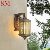 8m outdoor bronze light led wall lamps sconces classical waterproof retro for home balcony decoration