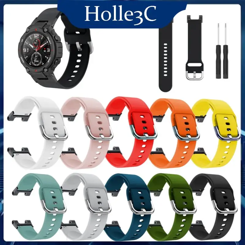 

Smart Watch Silicone Strap Watch Accessories Replaceable Strap Sports Band Multicolour Watchband For Huami Amazfit T-rex Strap