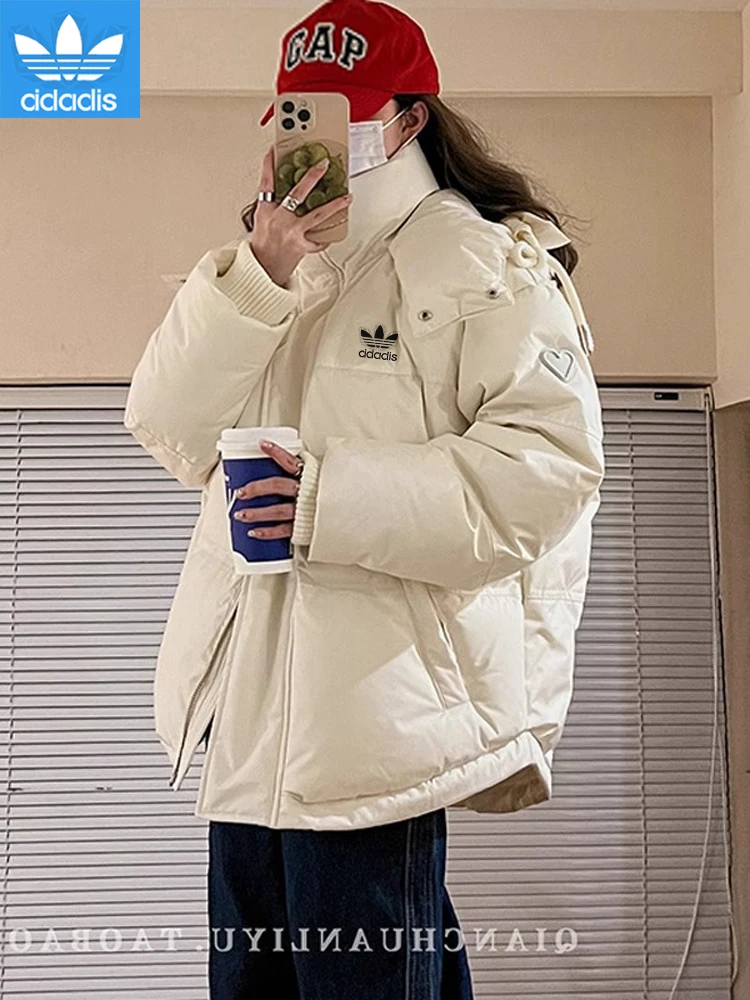 Dynamic Three‍Leaf Grass down Jacket Cotton-padded Clothes Women Winter 2024 New Hood Short Thickened Cotton-Padded Coat Prep...