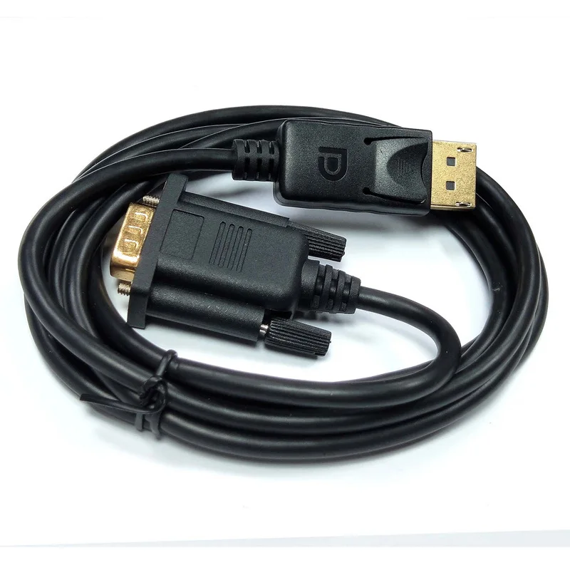 Фото Кабель DisplayPort-VGA, переходник DP (мужской) на VGA (мужской) для подключения монитора. №2