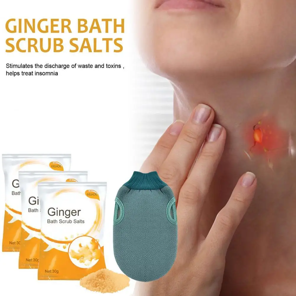 

Bath Salts 30g Lymphatic Dredging Salts Quick Effect Healthy Lightweight Ginger Bath Scrub Salts for Women