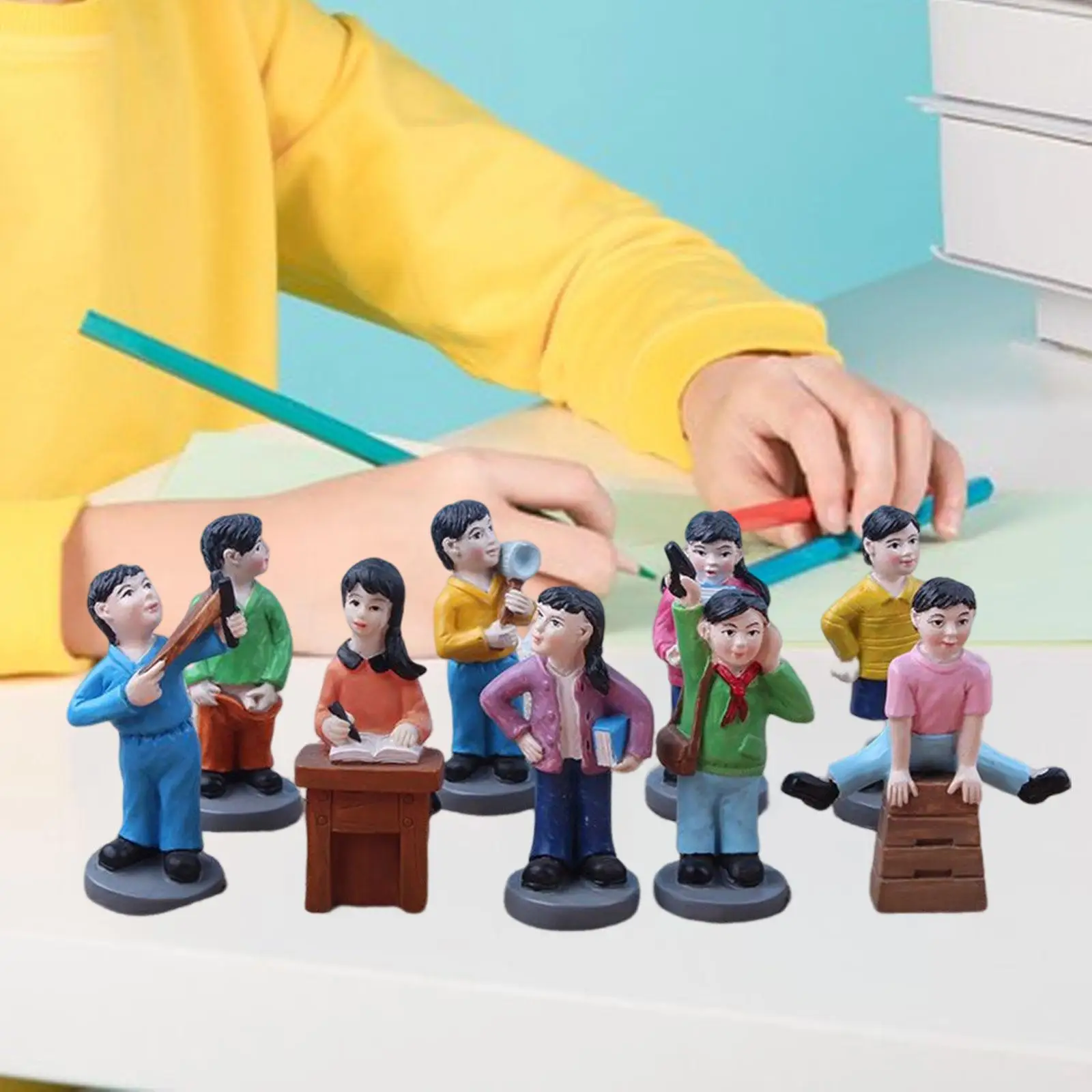 

9 штук, реалистичные человечки, Детская ролевая фигурка, крошечные люди, модель для DIY сцены, Диона, декоративное оформление