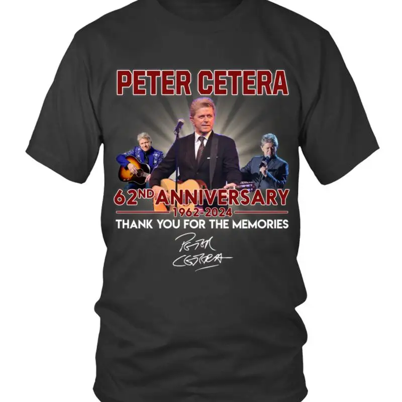 Фото Черная футболка с фанатом Chicago Band PETER CETERA 62ND ANNIVERSARY AL125 №1