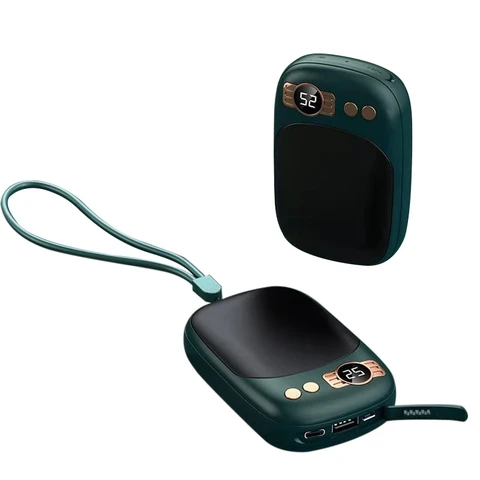 Портативное зарядное устройство 10000 мАч, мини-грелка для рук, портативное зарядное устройство, портативное зарядное устройство для iPhone, Samsung, Xiaomi, портативное зарядное устройство с веревкой, внешняя батарея