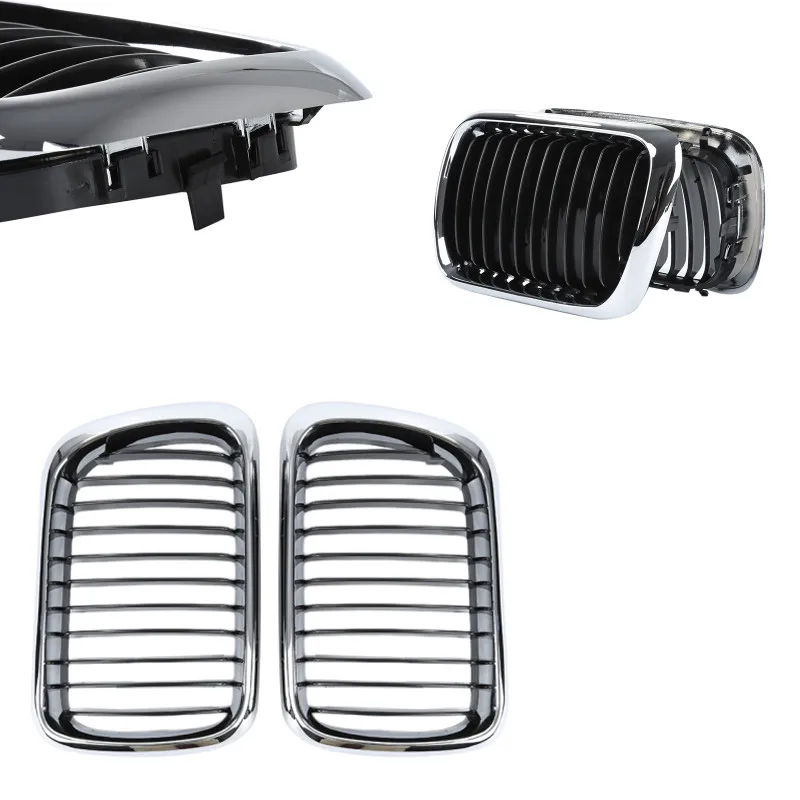 Car Front Grille Durable Pair Front Kidney Style Grille Grill For Bmw E36 3 Series M3 1997-1999 Practical Silver Grille Car Part