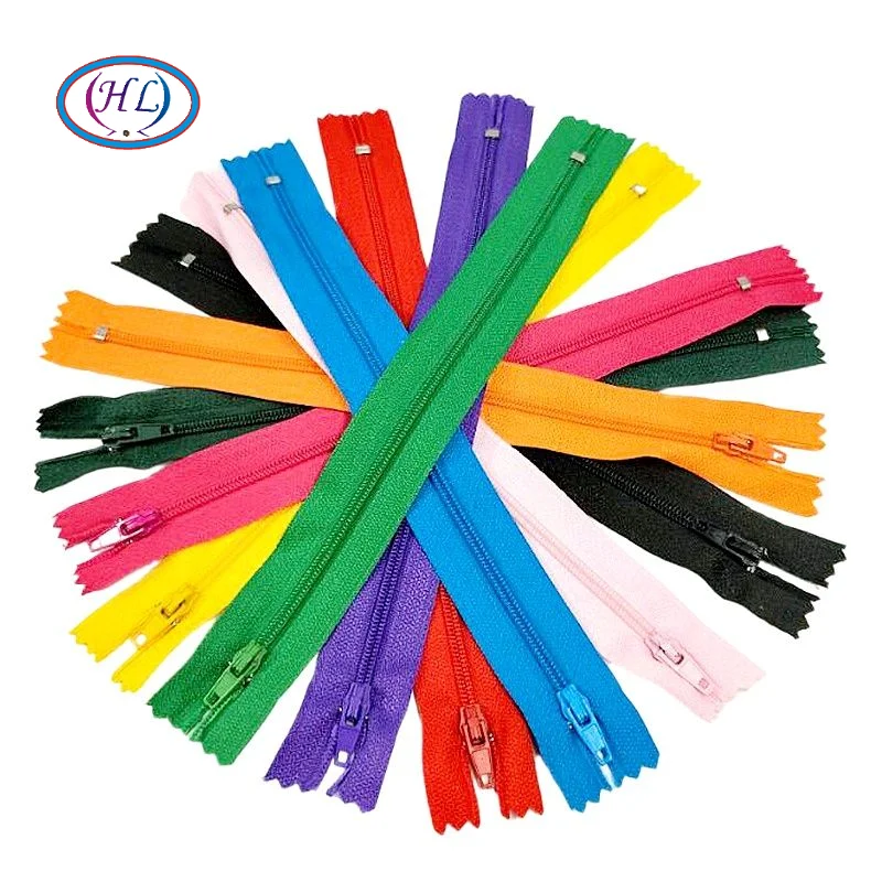 

HL 20pcs 23.5cm length mix color Close-End nylon zippers apparel bags tailor accessories sewing tools A383