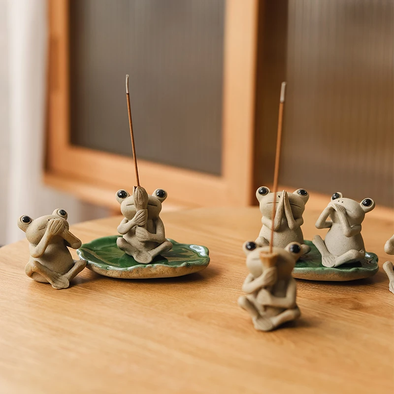 

Creative Tea Pet Frog Chinese Tea Sets Zen Animal Figurine Desktop Crafts Decoration Gongfu Tea Accessories