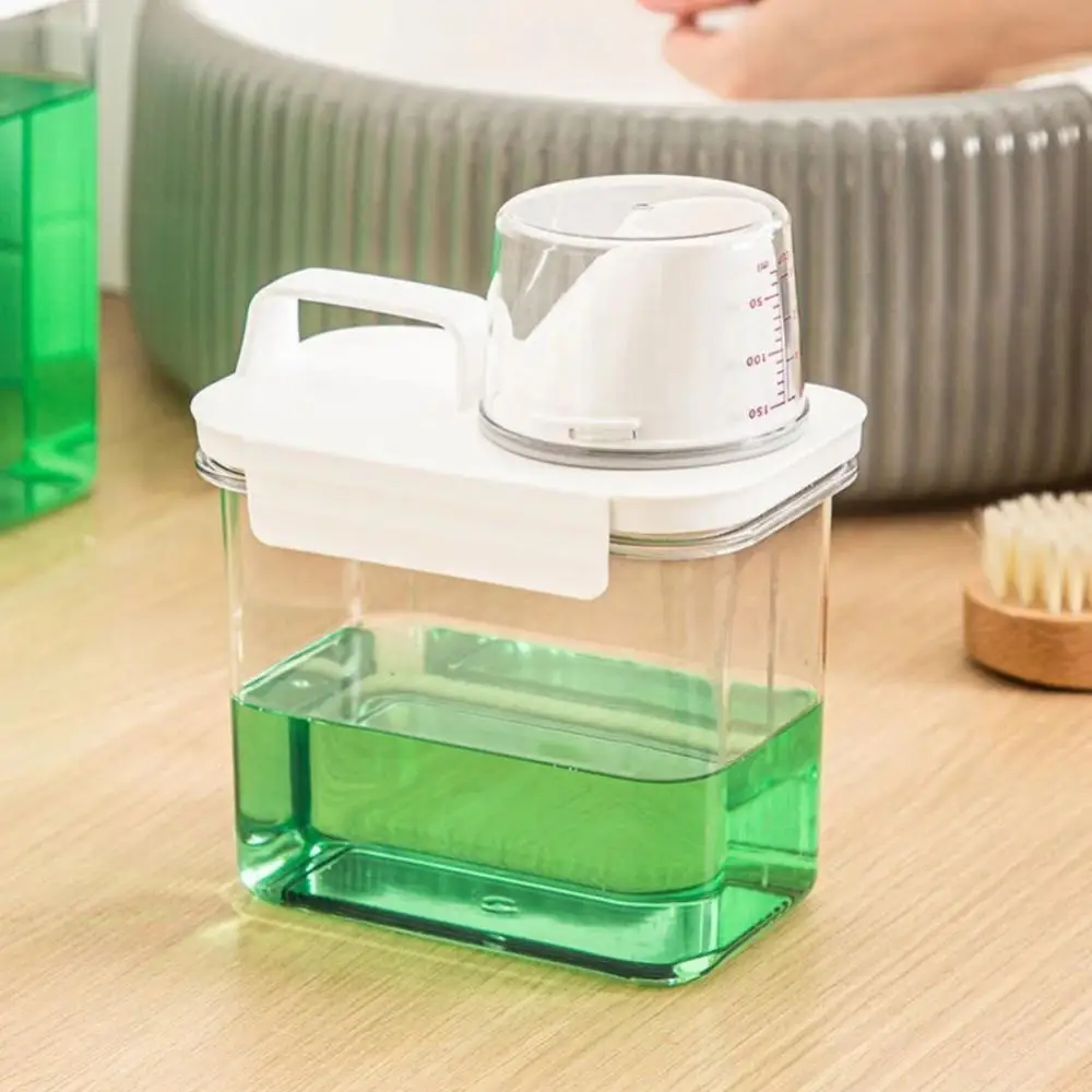 

Laundry Detergent Container Plastic With Lid And Handle Laundry Detergent Storage Box Refillable Multipurpose Cereal Jar 1pcs