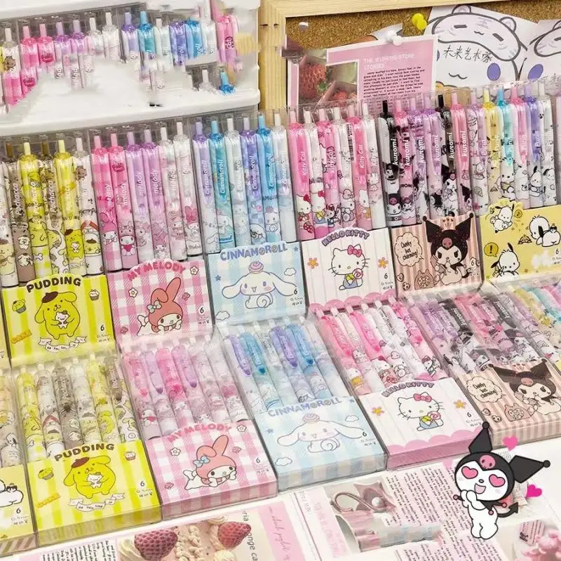 Sanrio мультфильм нейтральная ручка фотоэлемент из 6 предметов высокий внешний вид