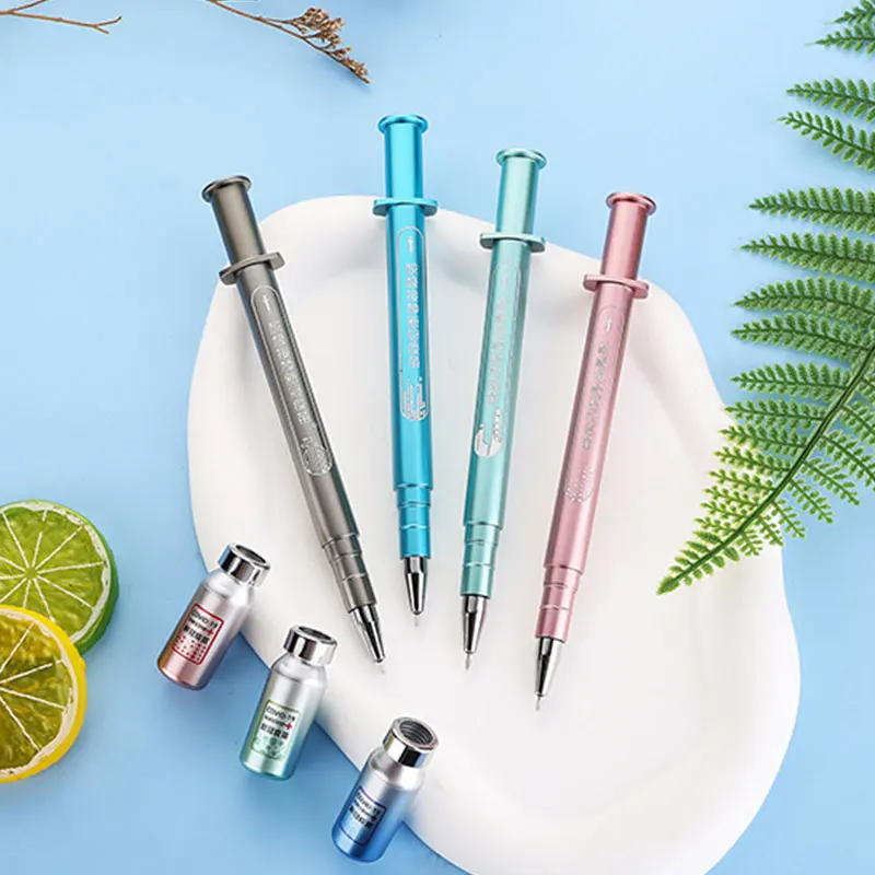 

36Pcs Luminous Syringe Modelling Neutral Pen Gel Signature Pens Students Nurse Gift Stationery