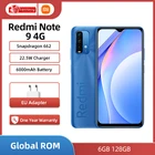 Смартфон Xiaomi Redmi Note 9 с глобальной прошивкой, 6G, 128 ГБ, Snapdragon 662, AI камера 48 МП, 6,53 дюйма FHD, Аккумулятор 6000 мАч