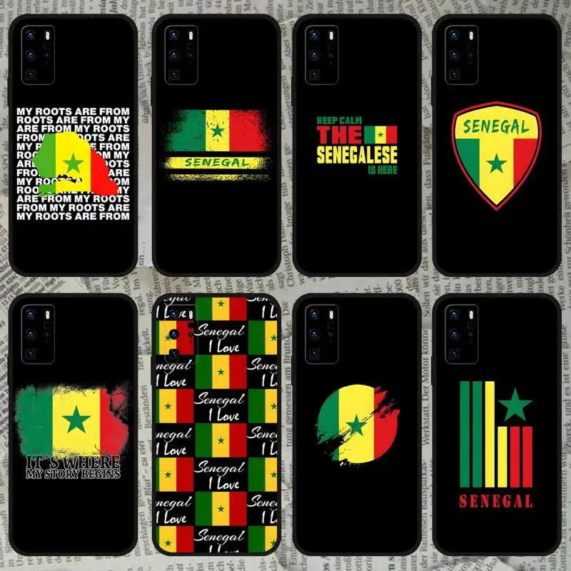 Флаг Сенегала для OPPO Find X5 X3 X2 A93 Reno 4 3 Pro A94 A75 A74 A72 A53 A52 черный мягкий силиконовый чехол