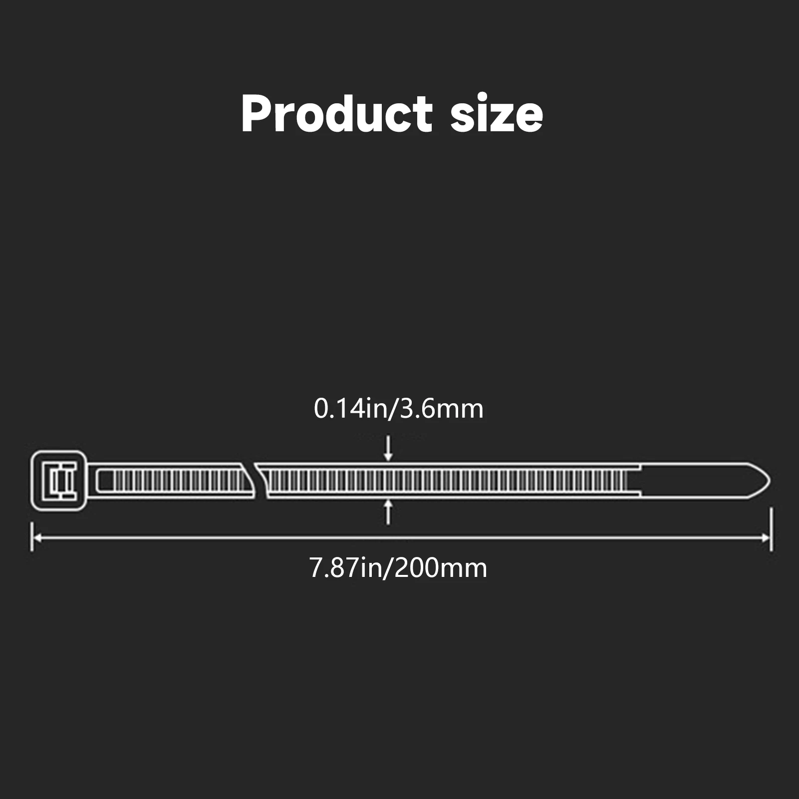 Самоблокирующиеся Нейлоновые кабельные стяжки набор из 100 шт. черные