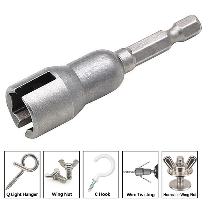 

Butterfly Bolt Socket Wrench Tool Set 1/4" Hex Shank Socket Adapter For Power Tool Slotted Electric Screwdriver Wrench Tool