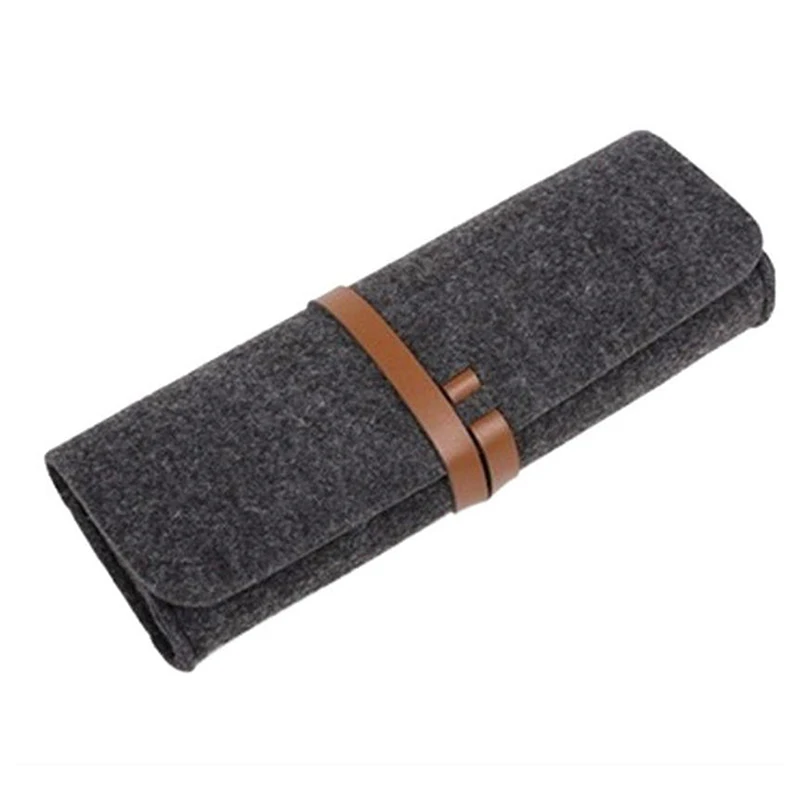 

Handmade Felt Cloth Roll Up Pencil Bag With Rope Wrap Felt Material 9 Holes Pen Pencil Holder Storage Pouch School Stationery