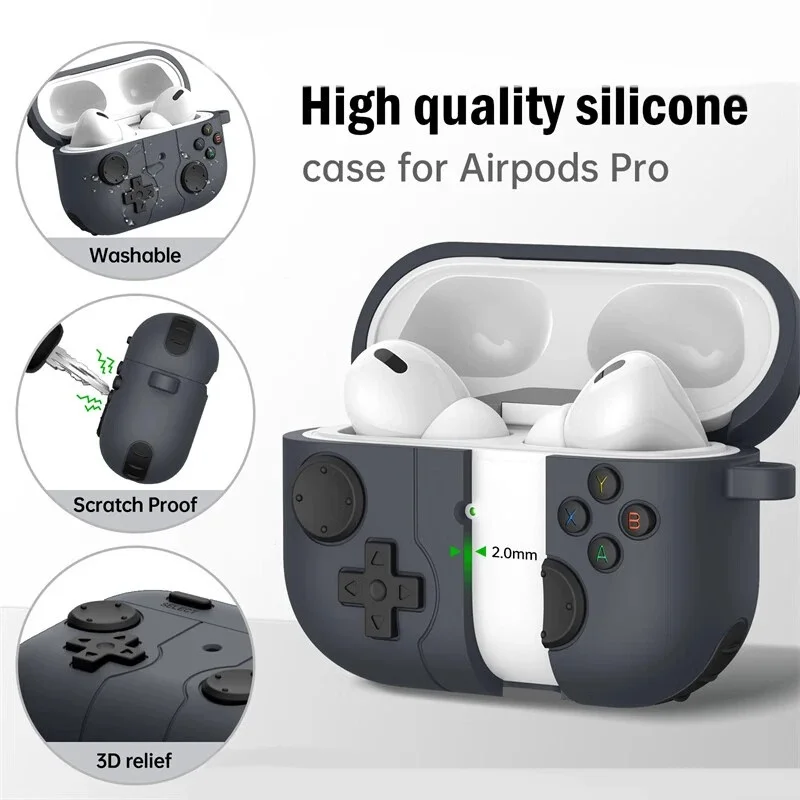 Фото 3D Gamepad Cartoon Case for AirPods 4 Cover Wireless Earphone Silicone Cover for Apple AirPods Pro 2 Case for AirPods 1 2 3 №4