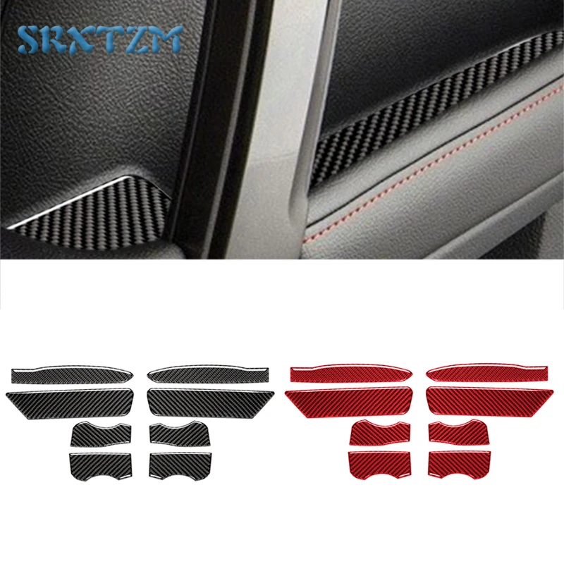 

For Toyota 4runner 2010-2020 Carbon Fiber Car Inner Door Decoration Cover Trim Storage Slot Sticker Car Accessories