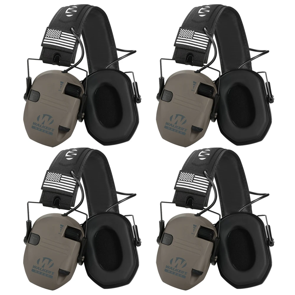 

4pcs Outdoor Hunting Tactical Noise-cancelling Headphones Electronic Shooting Earmuffs Hearing Protection Headphones Foldable