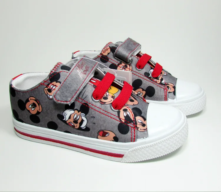 

Новые повседневные туфли для мальчиков и девочек с мультяшным Диснеем Микки Маусом, нескользящая износостойкая холщовая обувь, настоящие к...