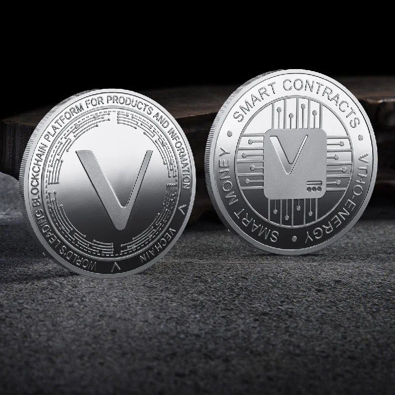Жетон VeThor золотая монета VTHO Посеребренная физическая металлическая