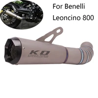 for benelli leoncino 800 slip on 51mm titanium alloy motorcycle exhaust system set muffler tip mid link pipe reserve catalyst