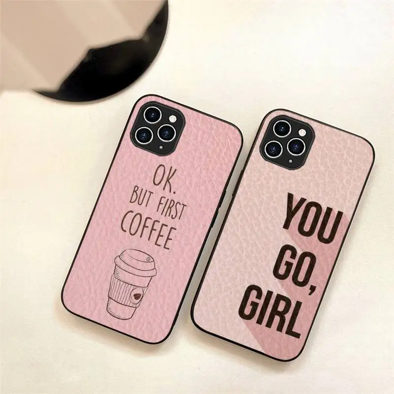 

AM PM Coffee Love With Heart Phone Case For Iphone 7 8 Plus X Xr Xs 11 12 13 Se2020 Mini 14 Pro Max TPU+Leather Fundas
