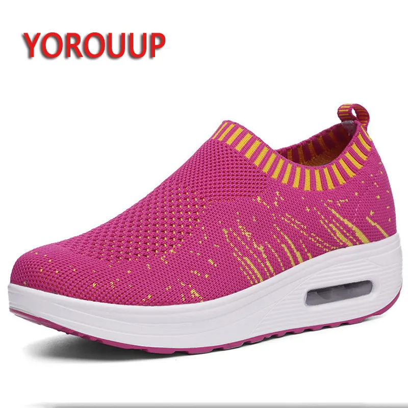 

Summer Autumn Women Shoes Fashion Platform Sneakers Women Loafers Air Cushion Comfortable Slip-on Lady Designer Shoe for Women