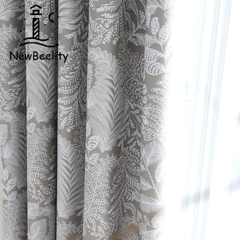 

2022 New Flower Curtains for Living Dining Room Bedroom Tobacco American Fresh Pure Color Shading Curtain Fabric Window HOTEL