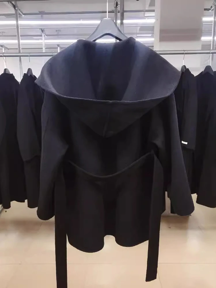 LANMREM шерстяное пальто средней длины женское двустороннее кашемировое с