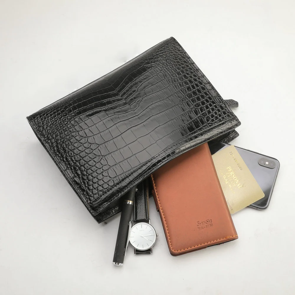 

Crocodile Mens Wallet Leather Genuine Belly Men's Handbag Business Leisure Large Capacity Envelope Luxury Purse Carteras Hombre