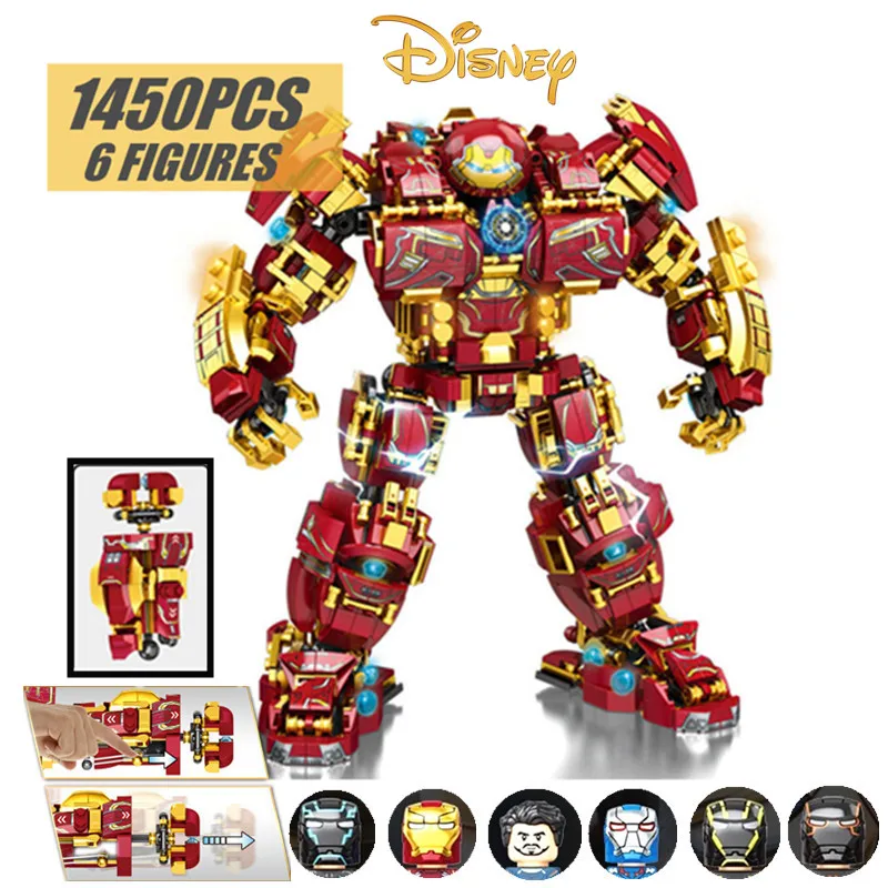 

Disney MK44 Hulkbuster Iron Man Ironman Marvel Avengers Heroes Mecha Hulk Robot Figures Building Brick Block Gift Toy Boys