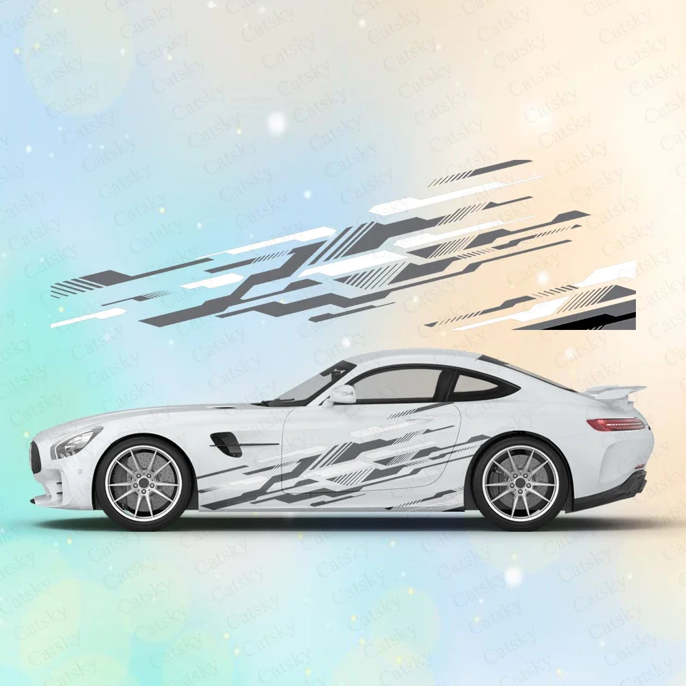 Абстрактные короткие полосы большие автомобильные наклейки и на кузов