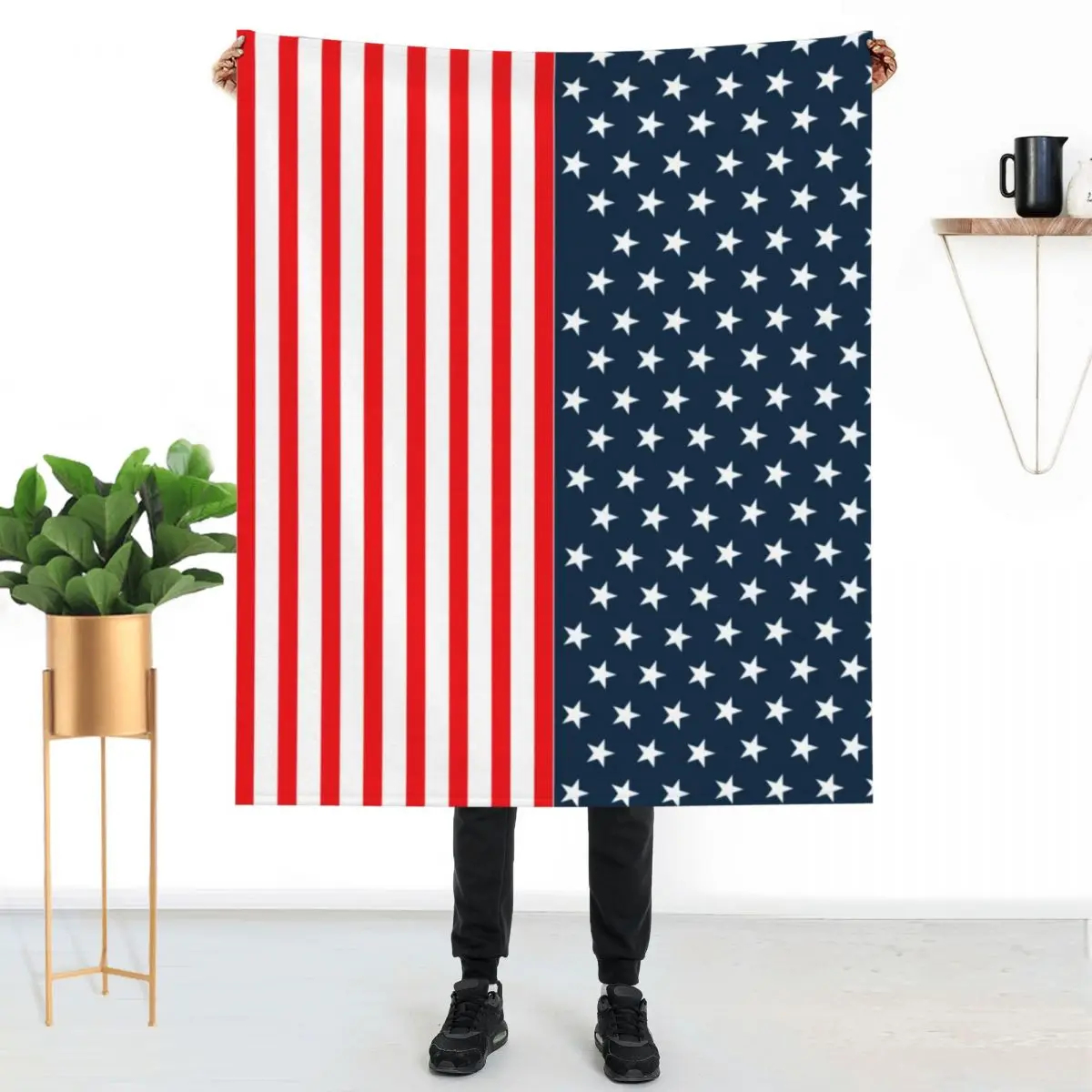 

American USA Flag Print Blanket Stars And Stripes Soft Luxury Throw Blanket Very Warm On the Bed Blankets