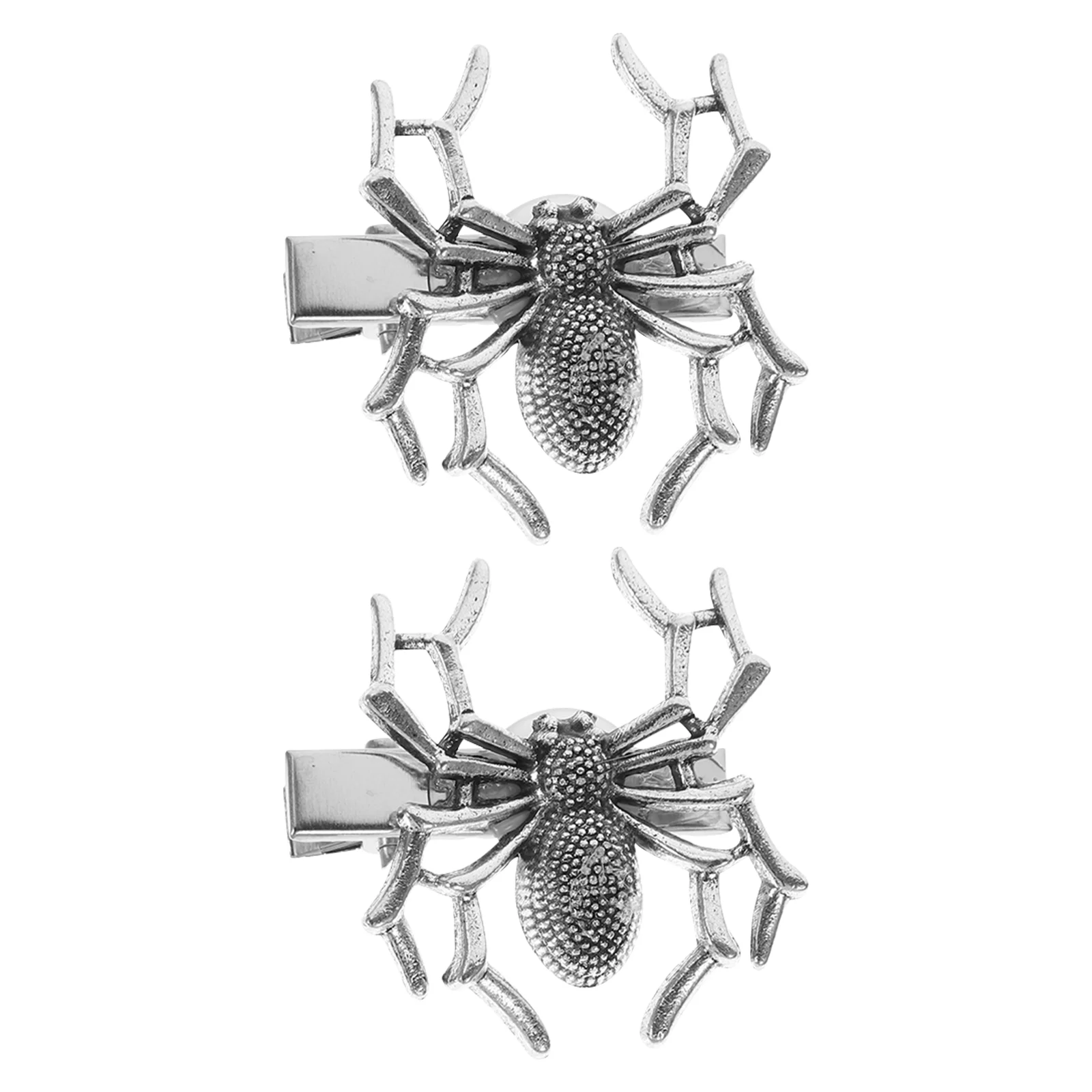 

2 Pcs Halloween Decor Dark Spider Hair Clip Gothic Accessories Kids Barrette Girls Alloy Hairpins Child