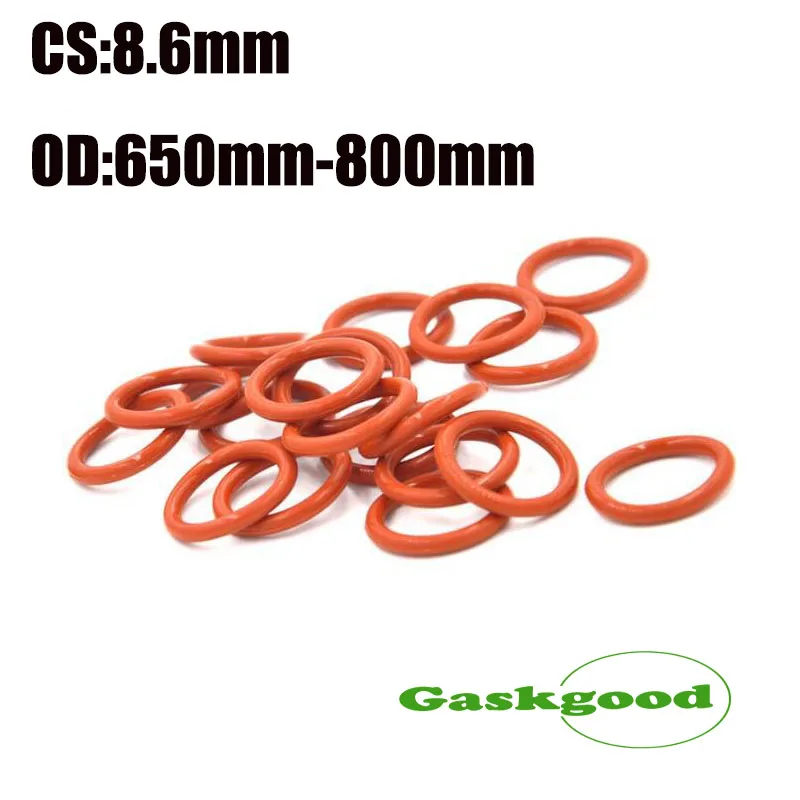 

1PCS Food Grade Silicone O-Ring OD 650mm-800mm Red Ring Washer Gaskets Thickness 8.6mm Waterproof And Heat-Resistant