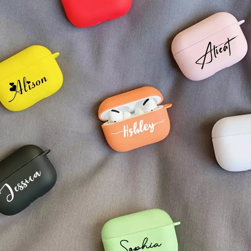 

Private Handwriting Custom Case for Apple Airpods 1 2 3 DIY Soft Silicone Cover Name Logo Image Text Customized for Airpods Pro