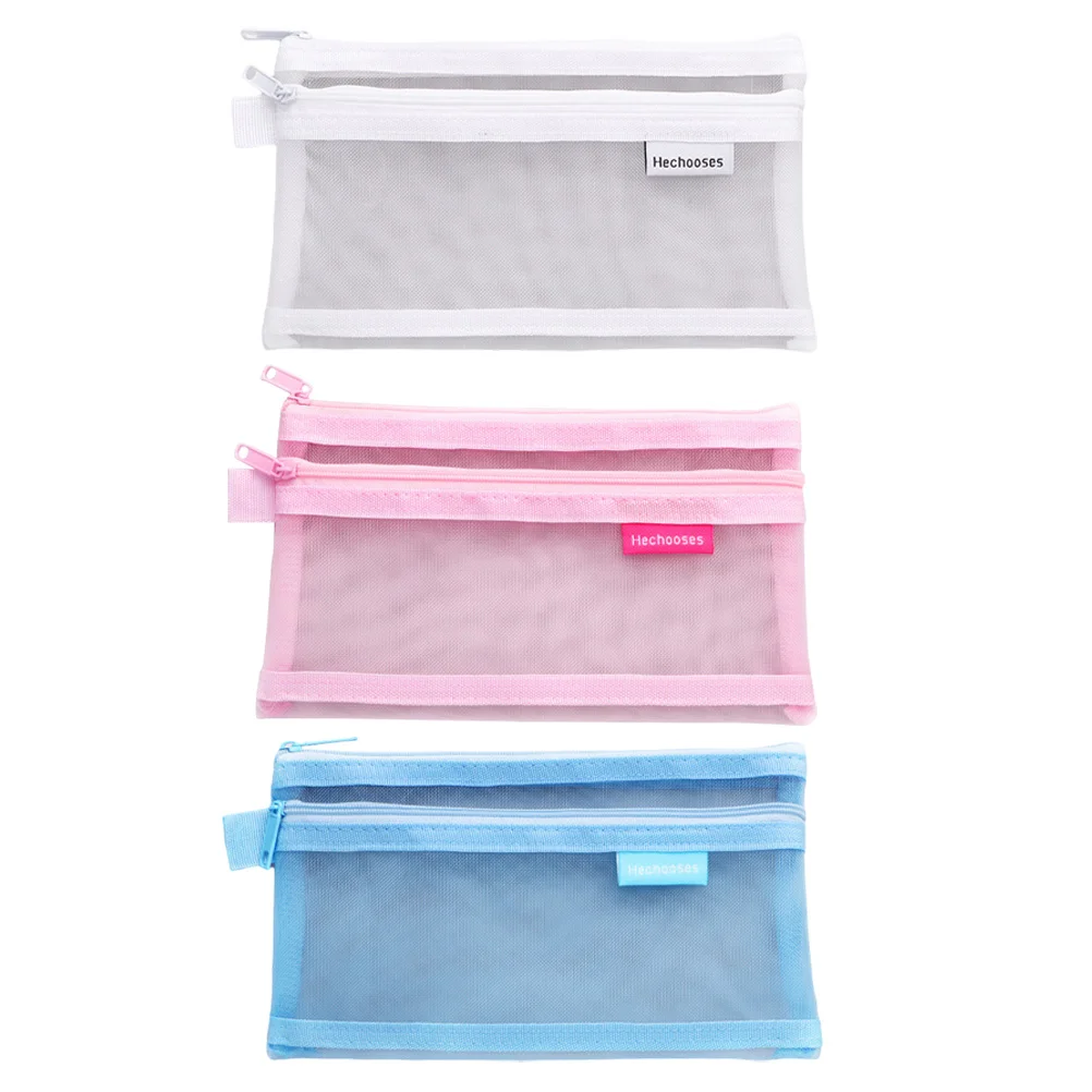 

Back Bag For Woman Double Layer Transparent Case Bags Cases Adults Mesh Bag Zipper Pouches
