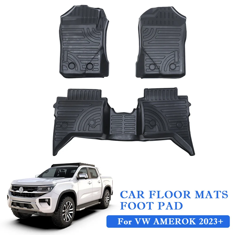 

3D Custom Car Floor Mats Foot Pad for VW VOLKSWAGEN AMAROK 2023-onwards TPE Material Waterproof High Edge 4X4 Car Accessories