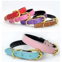 pu leather collar dog collar alloy buckle dog chain dog necklace adjustable doggy collars for small dog cat dog accessories