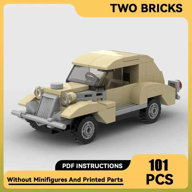 Moc строительные блоки винтажная классическая модель автомобиля технический