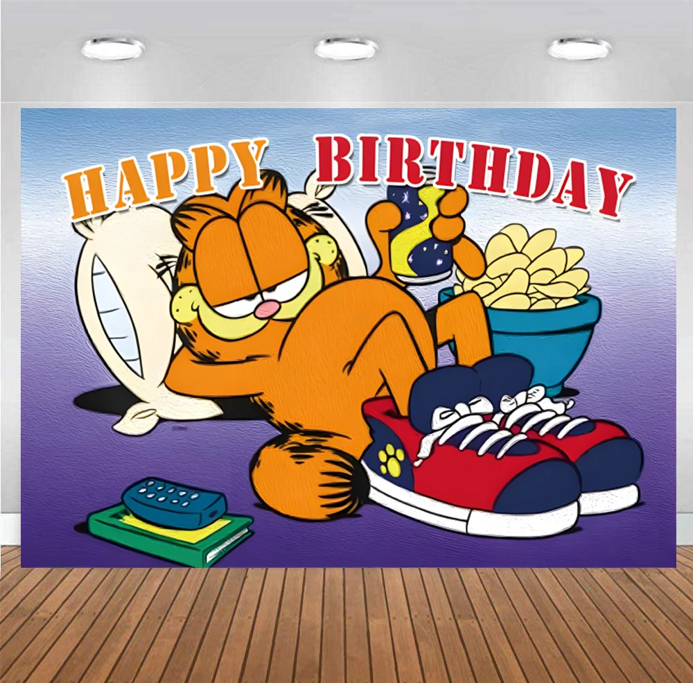 Фон Garfield для девочек и мальчиков декор вечеринки в честь Дня Рождения мультяшный