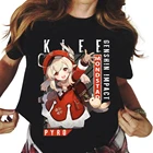 Женские футболки, футболка оверсайз с графическим принтом игры, женские ударные блузки Genshin, летняя повседневная одежда с коротким рукавом, топы унисекс