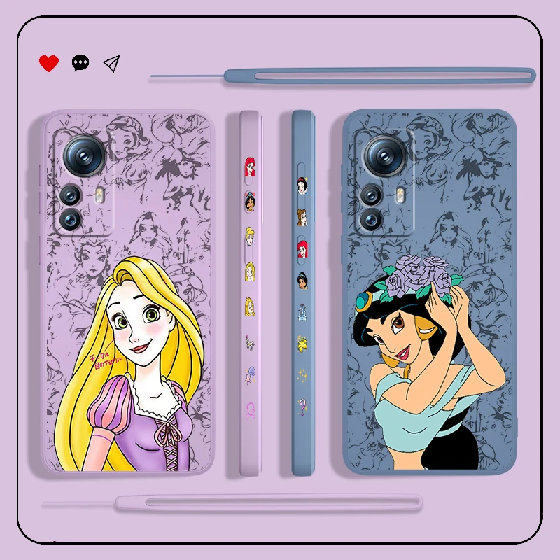 

Princess Rapunzel Liquid Left Rope Phone Case For Xiaomi 13 Lite 12T 12S 12 11 Ultra 11T 10T 9 Pro 5G Cover Shell Capa Core
