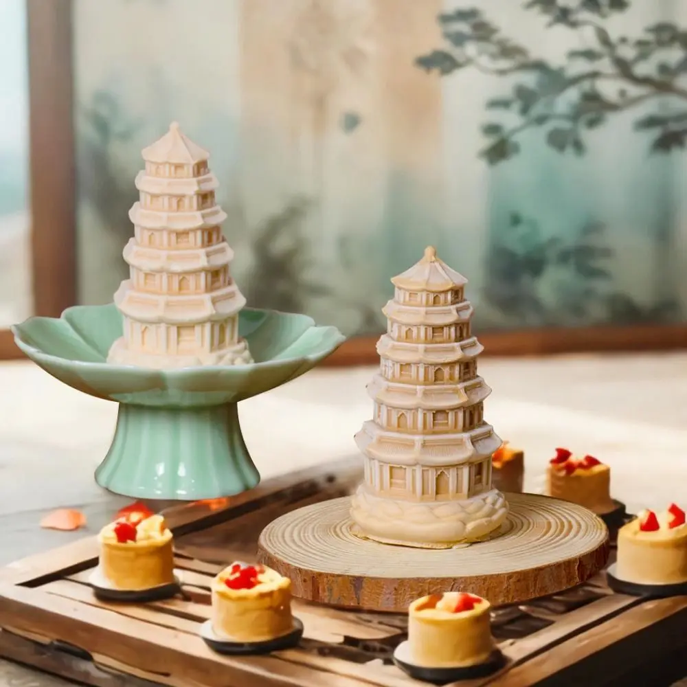 Силиконовая форма в китайском стиле Longhua Tower имитация 3D желе для пудинга