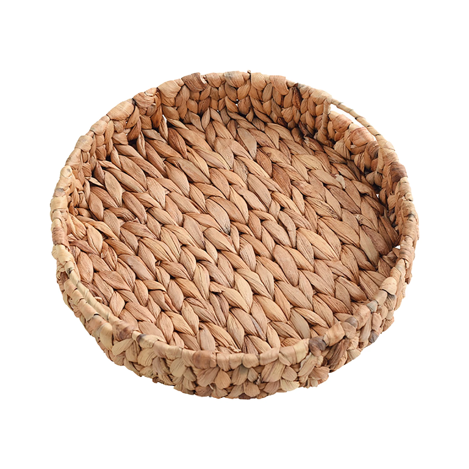 

Grass Weaving Home Bedroom Hotel Round Shape Durable Multifunctional Craft Storage Holder Heavy Duty Vegetable Fruit Tray Makeup